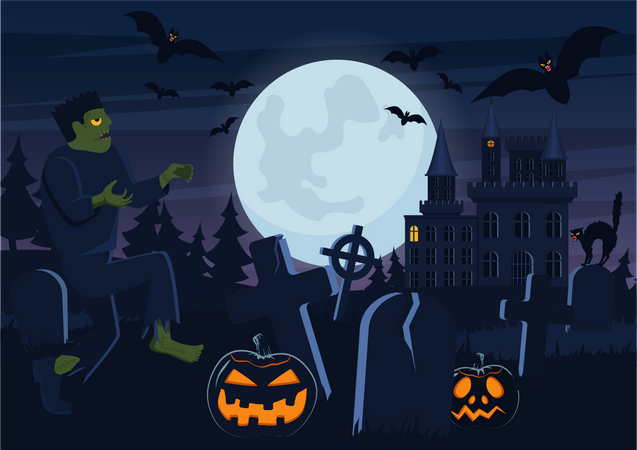 Unheimliche Nacht  Illustration