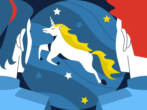 Unicorn Business Startup  Illustration