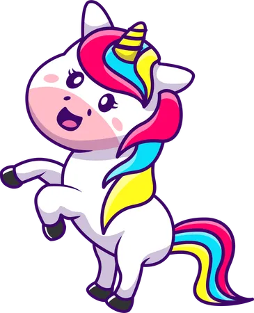 Unicorn Jumping  Illustration