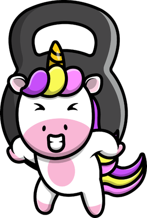 Unicorn Lifting Dumbbell  Illustration