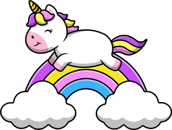Unicorn Rainbow  Illustration