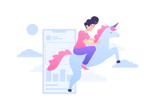 Unicorn Start Up  Illustration