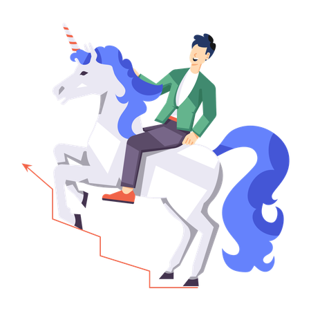 Startup unicornio  Ilustración