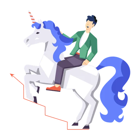 Startup unicornio  Ilustración