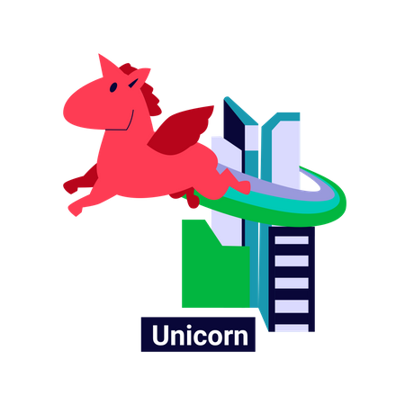 Startup unicornio  Ilustración