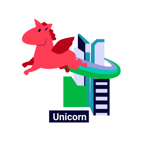 Startup unicornio  Ilustración