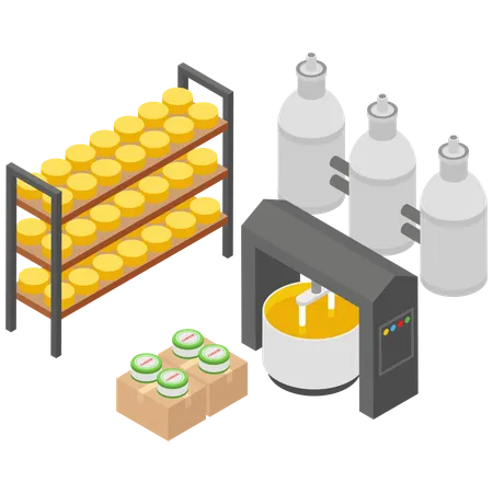 Unidad de producción de queso  Ilustración