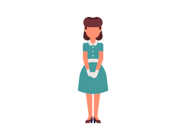 Senhora com uniforme de empregada  Ilustração