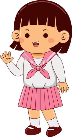 Garota de uniforme escolar  Ilustração