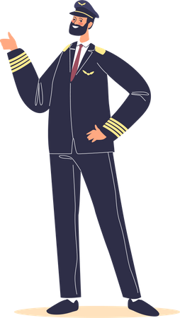 Piloto civil vestindo uniforme  Ilustração