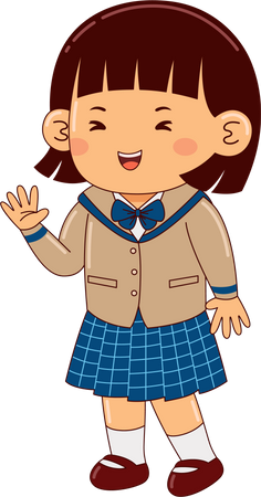 Menina em uniforme escolar  Ilustração