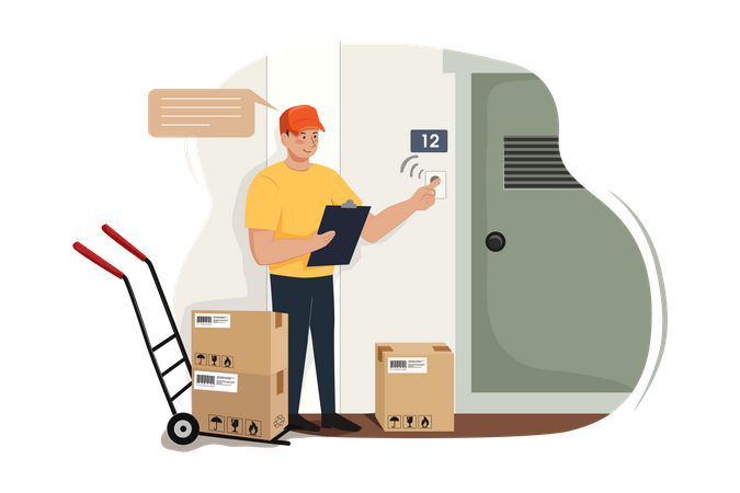 Uniformed deliveryman  Illustration