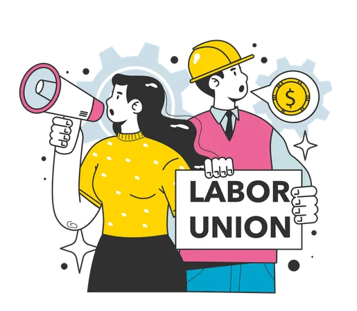 Unions Limit Wage Cuts As A Financial Inflation Cause Growing Up Prices And Value Of Money Recession Reason Economics Crisis And Business Risk Flat Vector Illustration 일러스트레이션