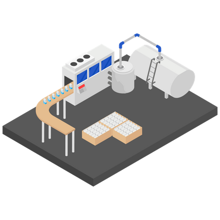 Unité de conditionnement de boîte à lait  Illustration