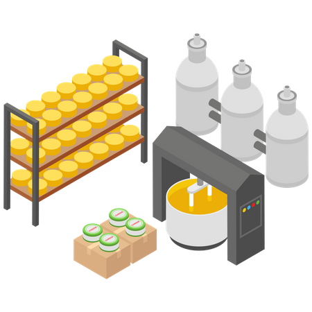 Unité de production de fromage  Illustration