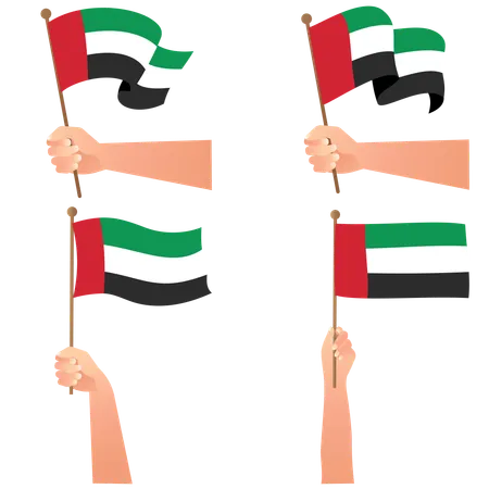 United Arab Emirates Happy National Day Greeting Card Banner With Template Text Vector Illustration Memorial Holiday 2nd Of December Design Element With Waving Flag Illustration