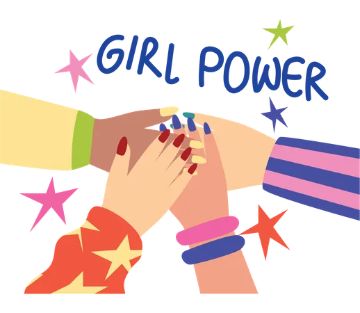 Illustration Showcasing Hands Of Diverse Women United Symbolizing Solidarity And Strength On Womens Day Illustration