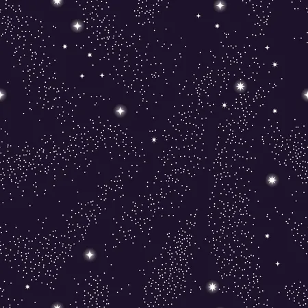 Univers avec motif sans couture de planètes et d'étoiles, ciel étoilé cosmos  Illustration
