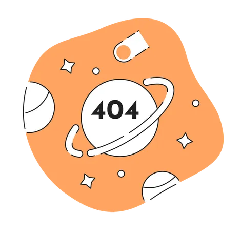 Universe and space exploration black white error 404  Illustration