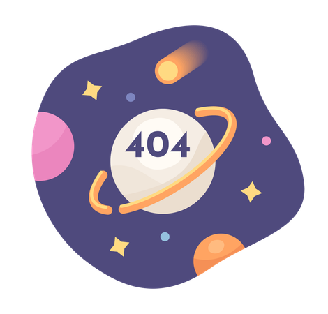 Universe and space exploration error 404  Illustration
