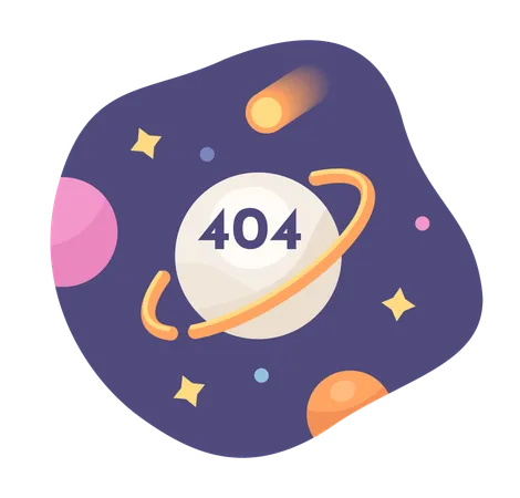 Universe And Space Exploration Error 404 Flash Message Planet And Falling Asteroid Empty State Ui Design Page Not Found Popup Cartoon Image Vector Flat Illustration Concept On White Background Illustration