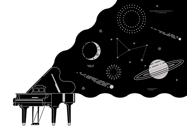 Universe of classical music Illustration