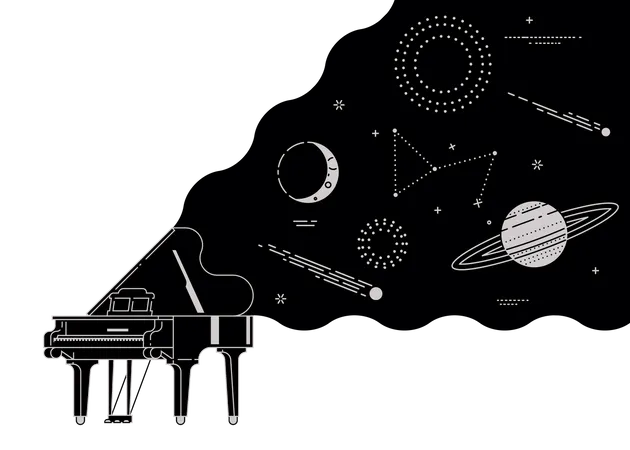 Universe of classical music  Illustration