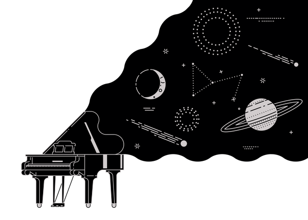 Universe of classical music  Illustration