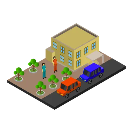 University Building  Illustration