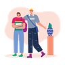free college friends illustrations