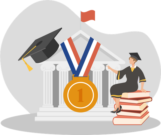 University Graduation Ceremony  Illustration