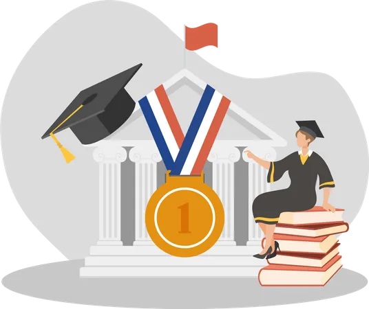 University Graduation Ceremony  Illustration