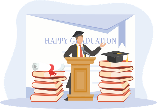 University Graduation Ceremony  Illustration