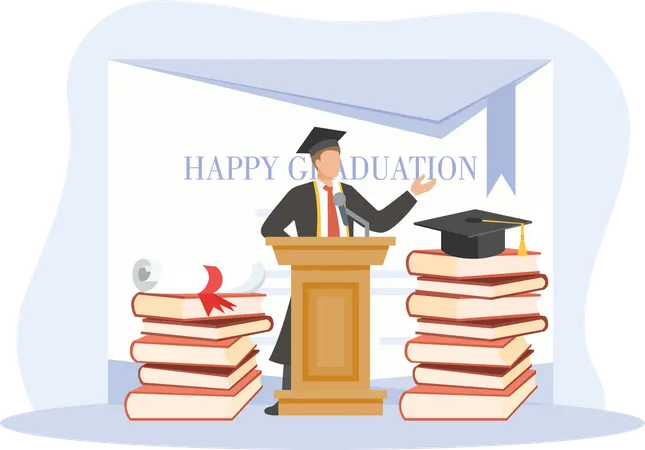 University Graduation Ceremony  Illustration