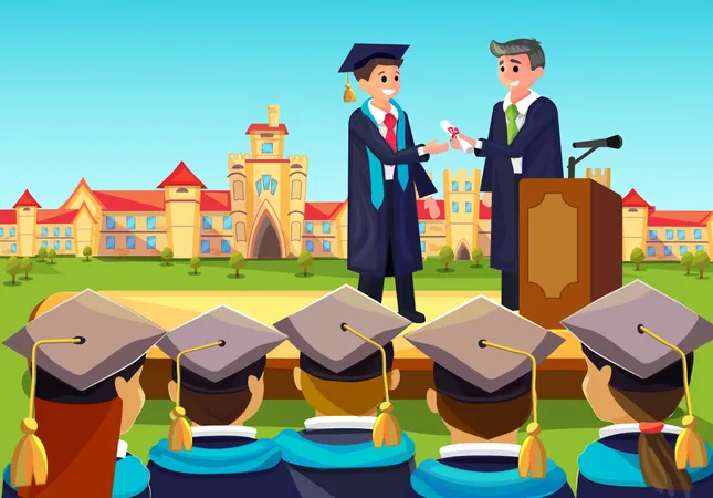 University Grand Graduate Ceremony  Illustration