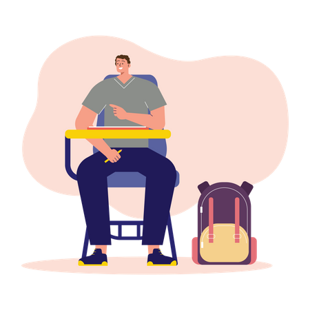 University student attend class  Illustration