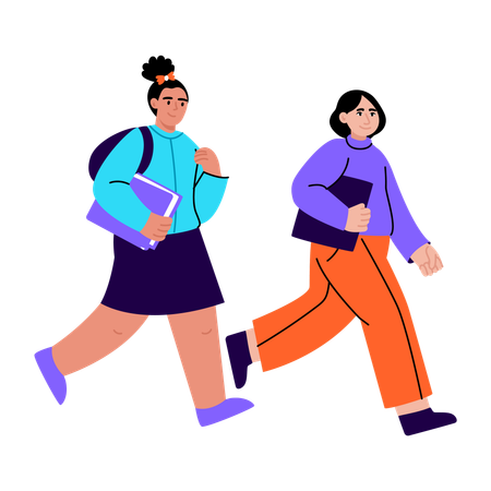 University student going to university  Illustration