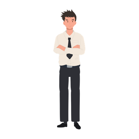 University Student in Uniform Studying for Academic Success  Illustration