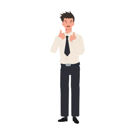 University Student Showing Thumbs Up  Illustration