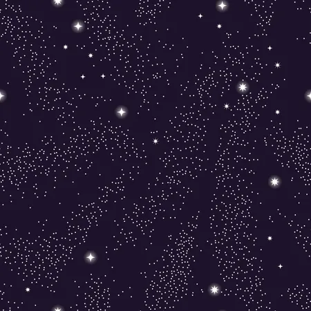 Universo con pianeti e stelle senza cuciture, cielo notturno stellato del cosmo  Illustration