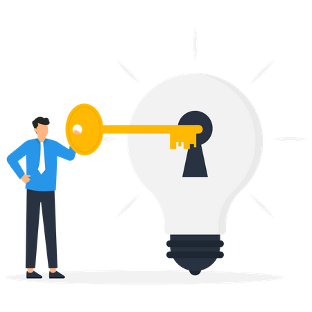 Unlock new business ideas  Illustration