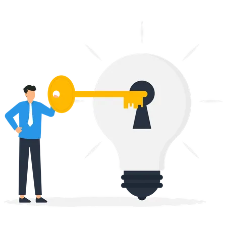 Unlock new business ideas  Illustration