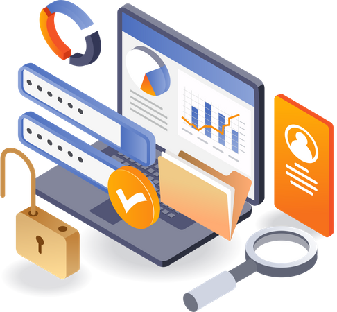 Unlock personal account analysis security  Illustration