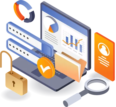 Unlock personal account analysis security  Illustration