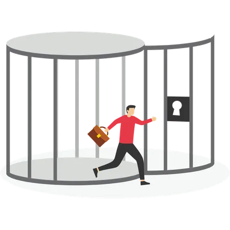 Unlock the cage and people return to work  Illustration