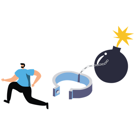 Unlock the iron lock to escape the bomb  Illustration