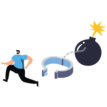 Unlock the iron lock to escape the bomb  Illustration