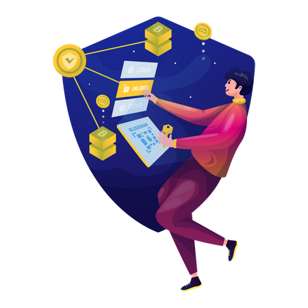 Unlocked Blockchain  Illustration