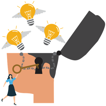 Unlocking Creative Ideas and Innovation  Illustration