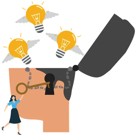 Unlocking Creative Ideas and Innovation  Illustration